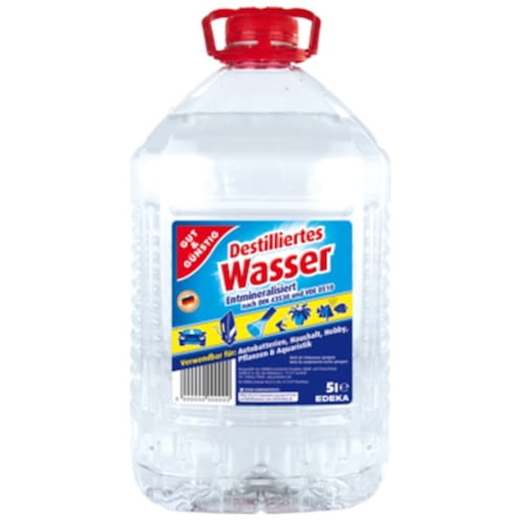 Destilliertes Wasser 1 Liter, 9,99 €