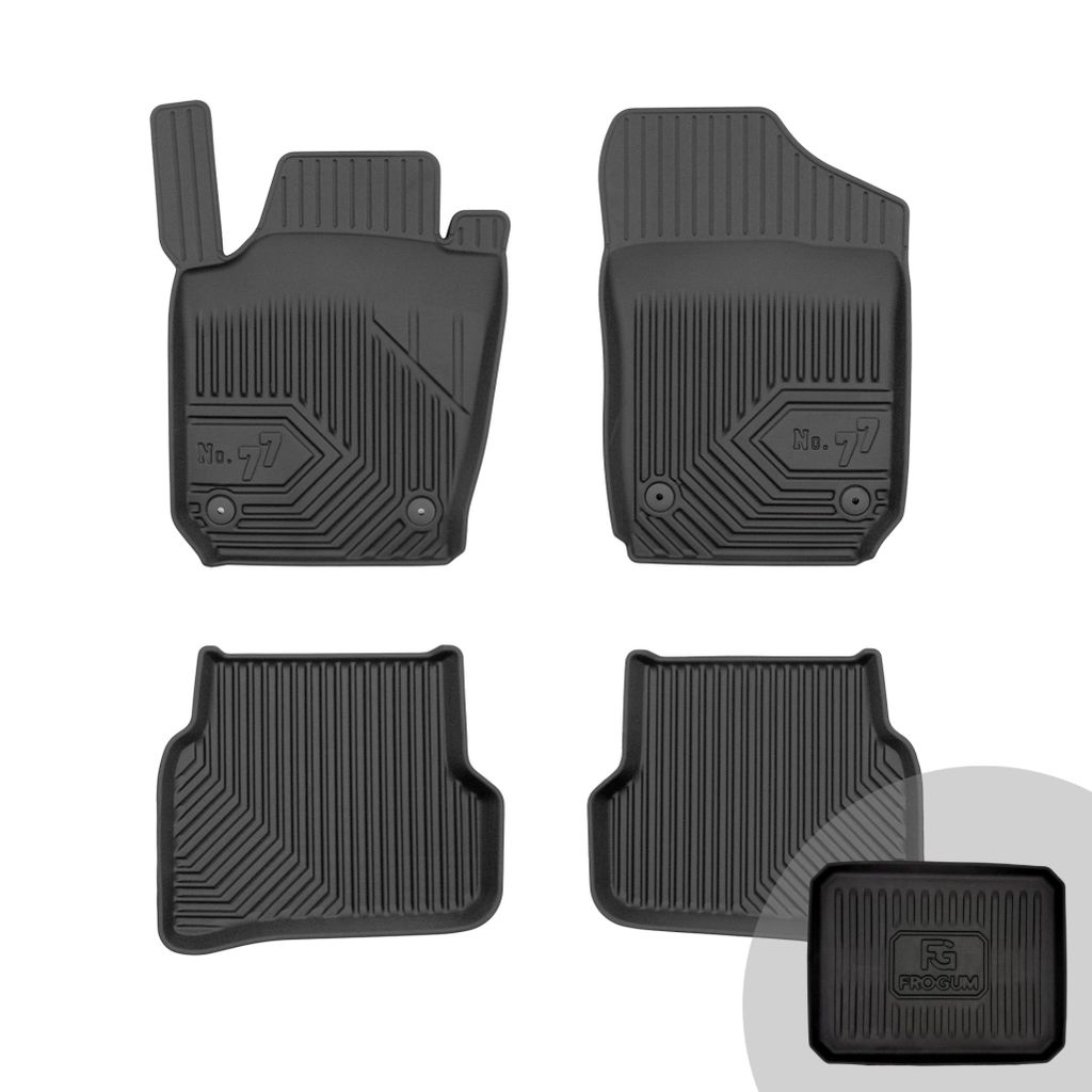 FROGUM No.77 Gummimatten Ganzjahresset von Auto Fußmatten Autofussmatten für SEAT Ibiza IV 2008-2017