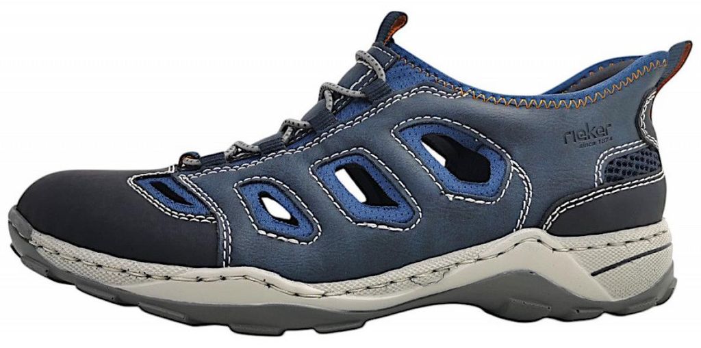 Rieker  Herrenschuhe Slipper Blau Freizeit Produktbild 
