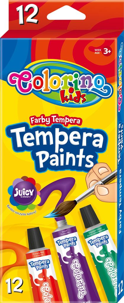 Farby tempera Colorino Kids 12 kolorów po 12 ml Immagine del prodotto 