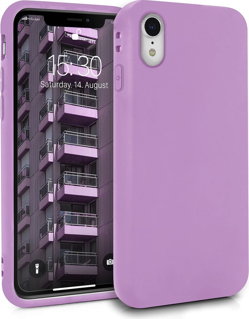Hülle für Apple iPhone XR - Handyhülle Cover aus Silikon in Lila hell