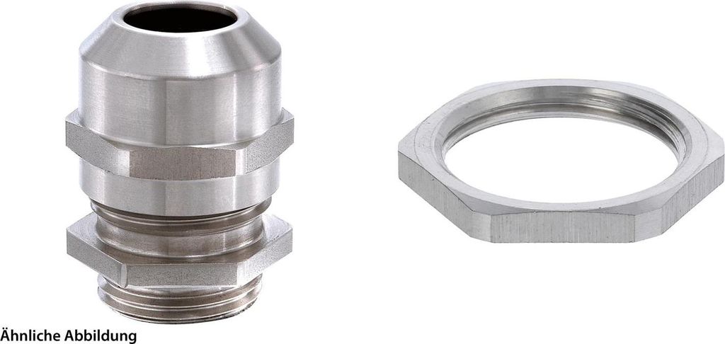 WISKA Edelstahlverschraubung mit Gegenmutter M25x1,5 inkl. O-Ring Edelstahl (1.4305) Gewindelänge 7,0mm - 1 Stück