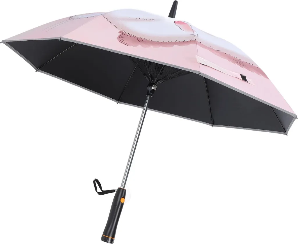 Ombrelle ventilée pliable anti-UV UPF 50+ avec bordure réfléchissante noir