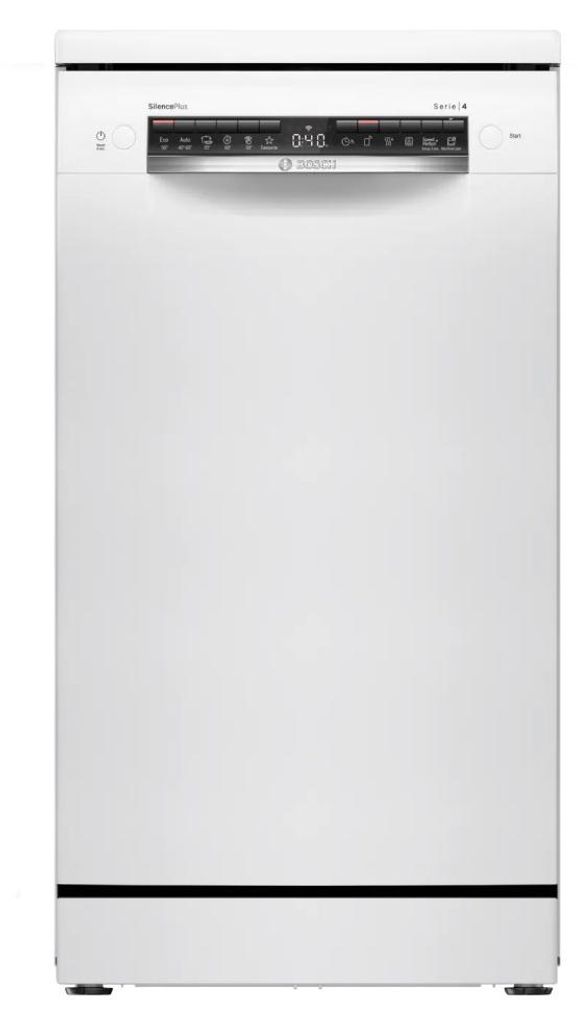 Bosch Serie 4 SPS4HMW49E, Freistehend, Single (45 cm breit), Weiß, Schwarz, Tasten, 1,65 m