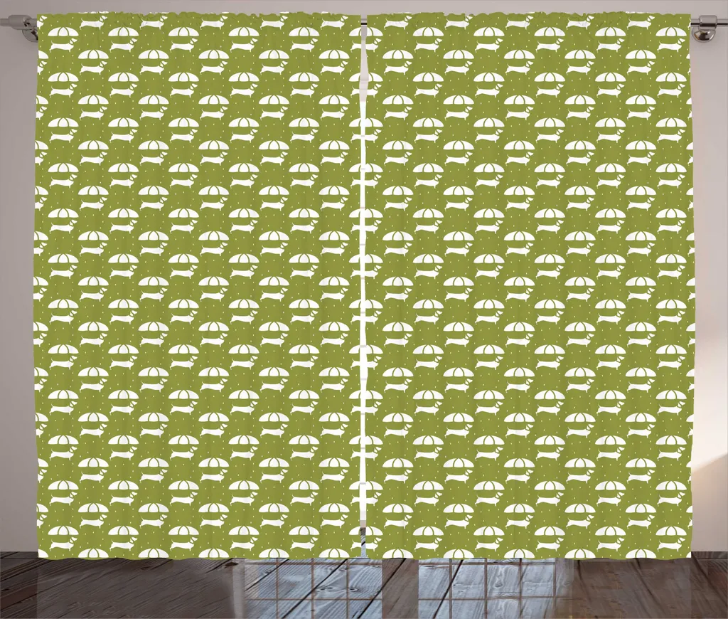 ABAKUHAUS Rideau Chien Rustique avec Boucles et Crochets 280 x 225 cm