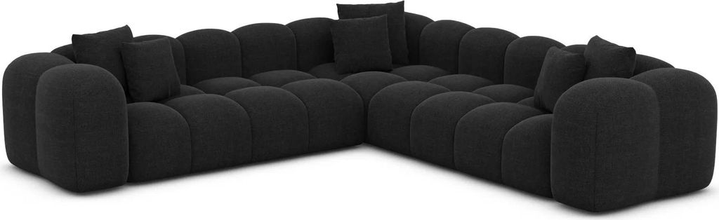 Strukturstoff Ecksofa Valora Schwarz