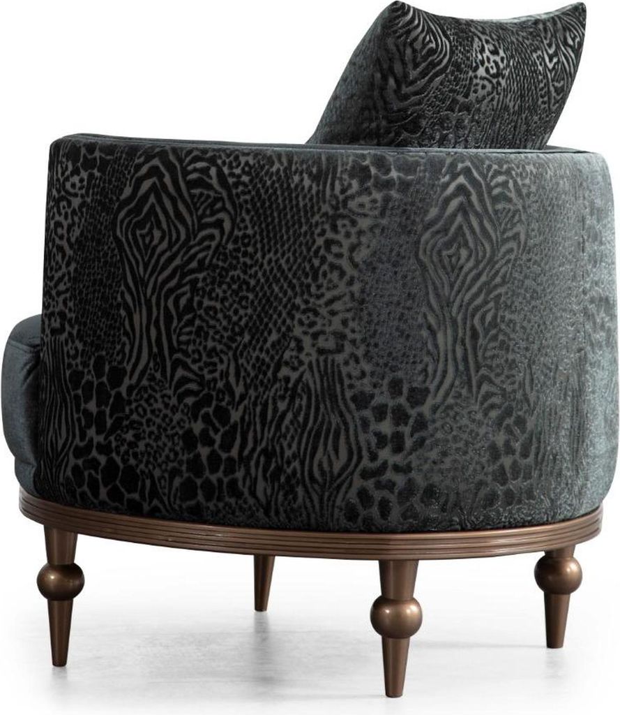 Rund Sessel Luxus Polster Design Textil 1 Sitzer Einsitzer Möbel Möbel