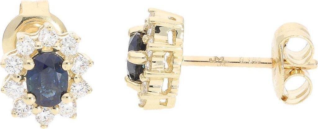 JuwelmaLux Ohrstecker 585 Gold Saphir & Brillanten JL10-06-2402