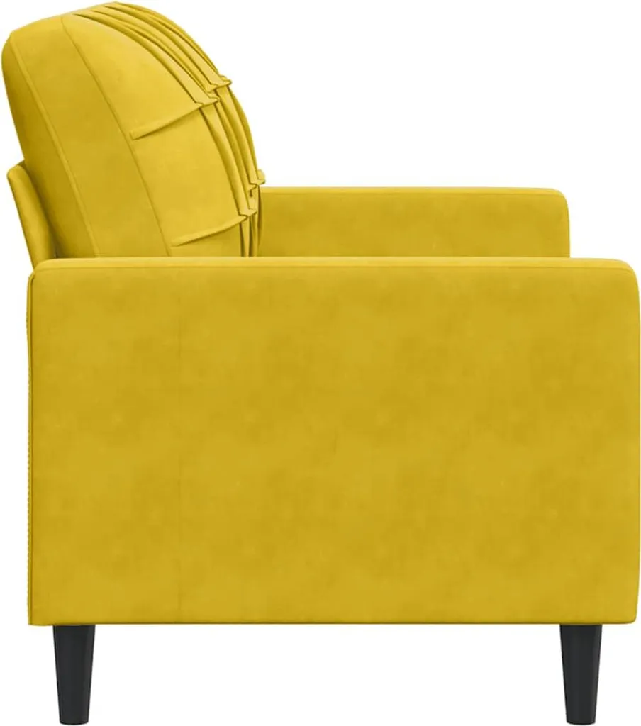 Canapé 2 places velours jaune 120 cm - Solution déco petit espace