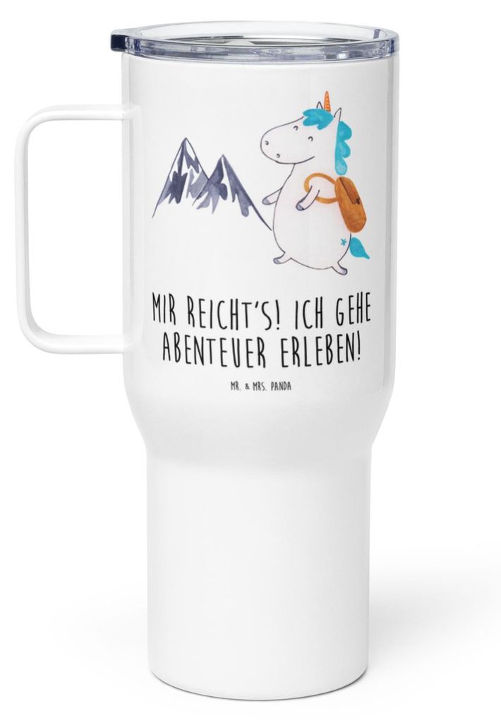 Mr. & Mrs. Panda Kaffee-to-go-Becher Einhorn Bergsteiger - Weiß - Geschenk, Edelstahlbecher, Teetasse, Einhörner, Thermobecher, Urlaub, Unicorn, ...