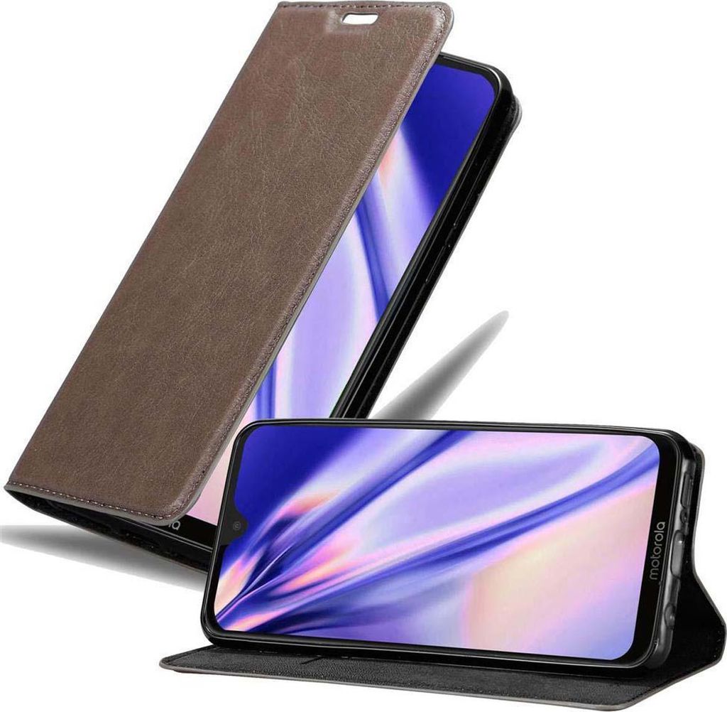 Cadorabo Hülle für Motorola MOTO G7 / G7 PLUS Schutz Hülle in Braun Handyhülle Etui Case Cover Magnetverschluss