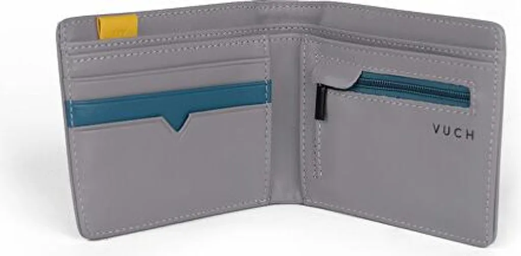 Portefeuille en cuir noir 7479 pour hommes avec multi-compartiments