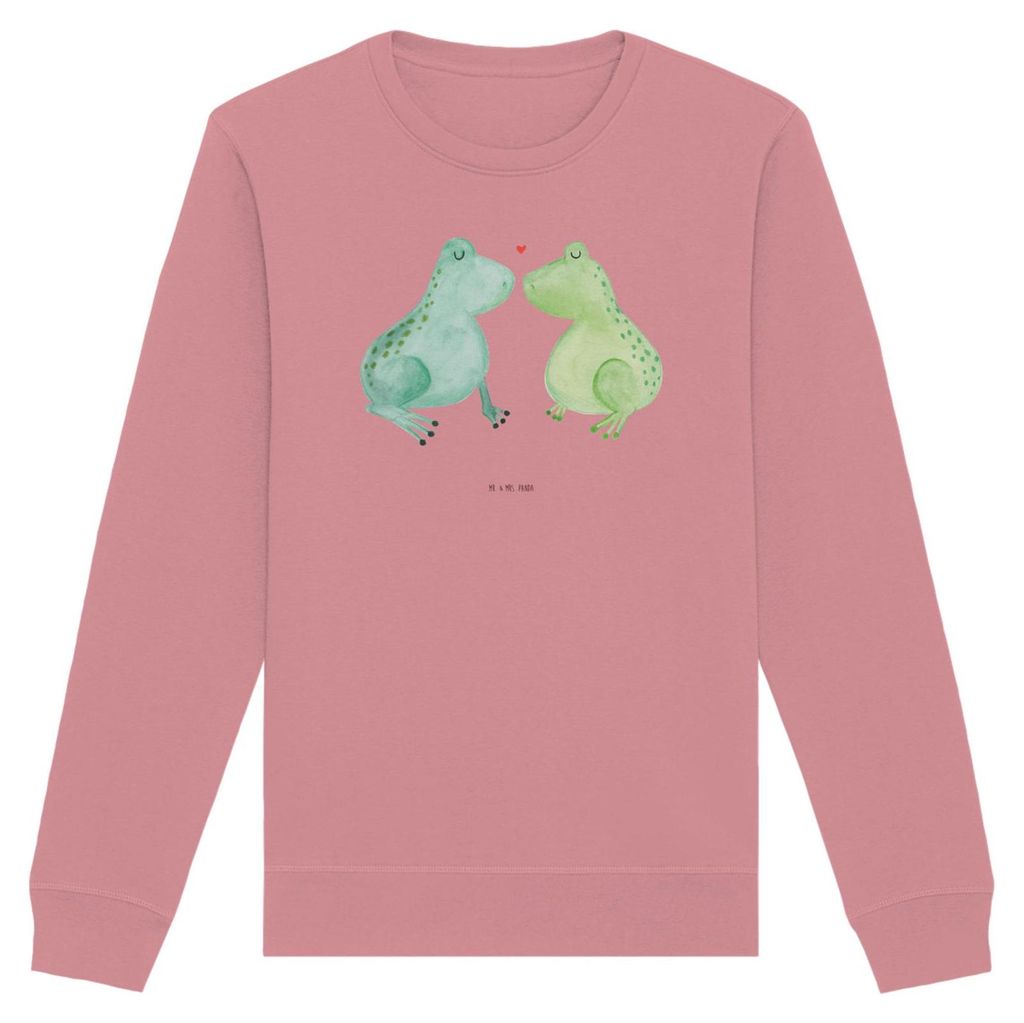 Mr. & Mrs. Panda Baumwoll Sweatshirt Frosch Liebe Größe XS - Canyon Pink - Geschenk, Freundin, Frösche, Sweater, Pullover, Pulli, Hochzeitstag