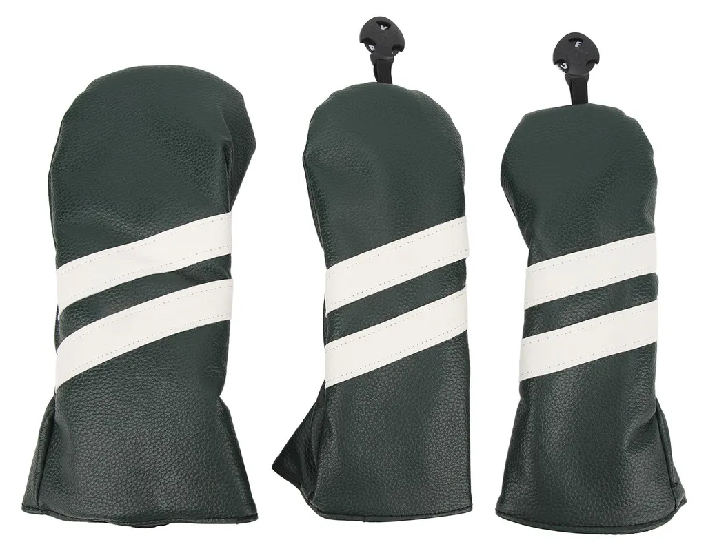 Housse de club en bois PU imperméable pour hybride et fairway vert foncé