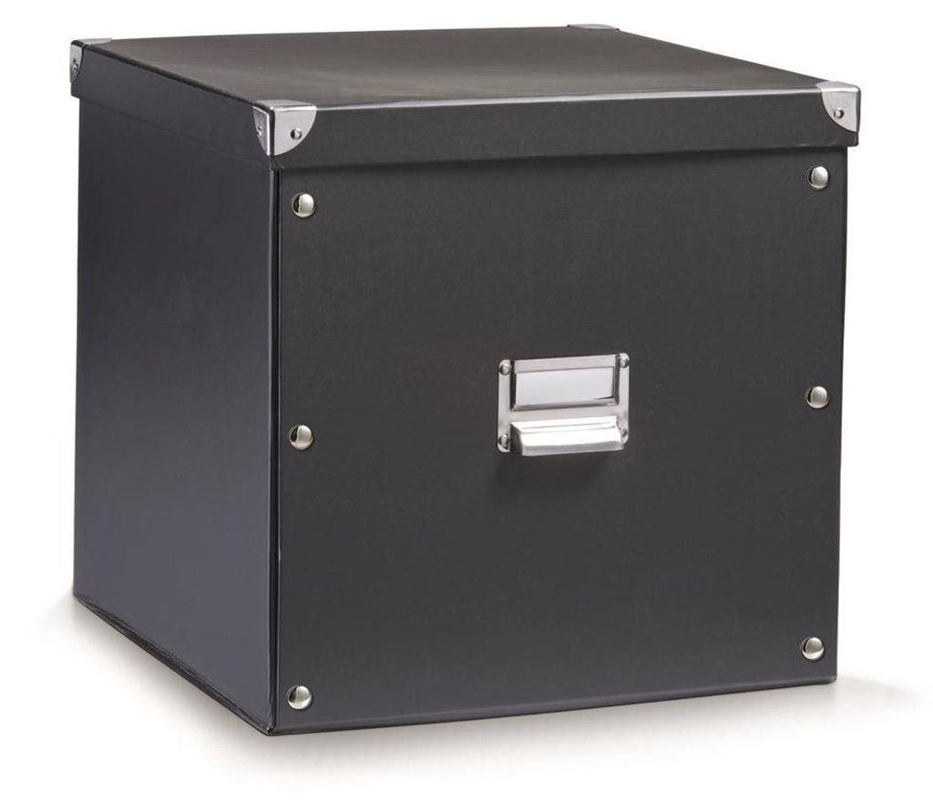 Zeller Aufbewahrungsbox, Pappe, schwarz 33,5x33x32 Produktbild 