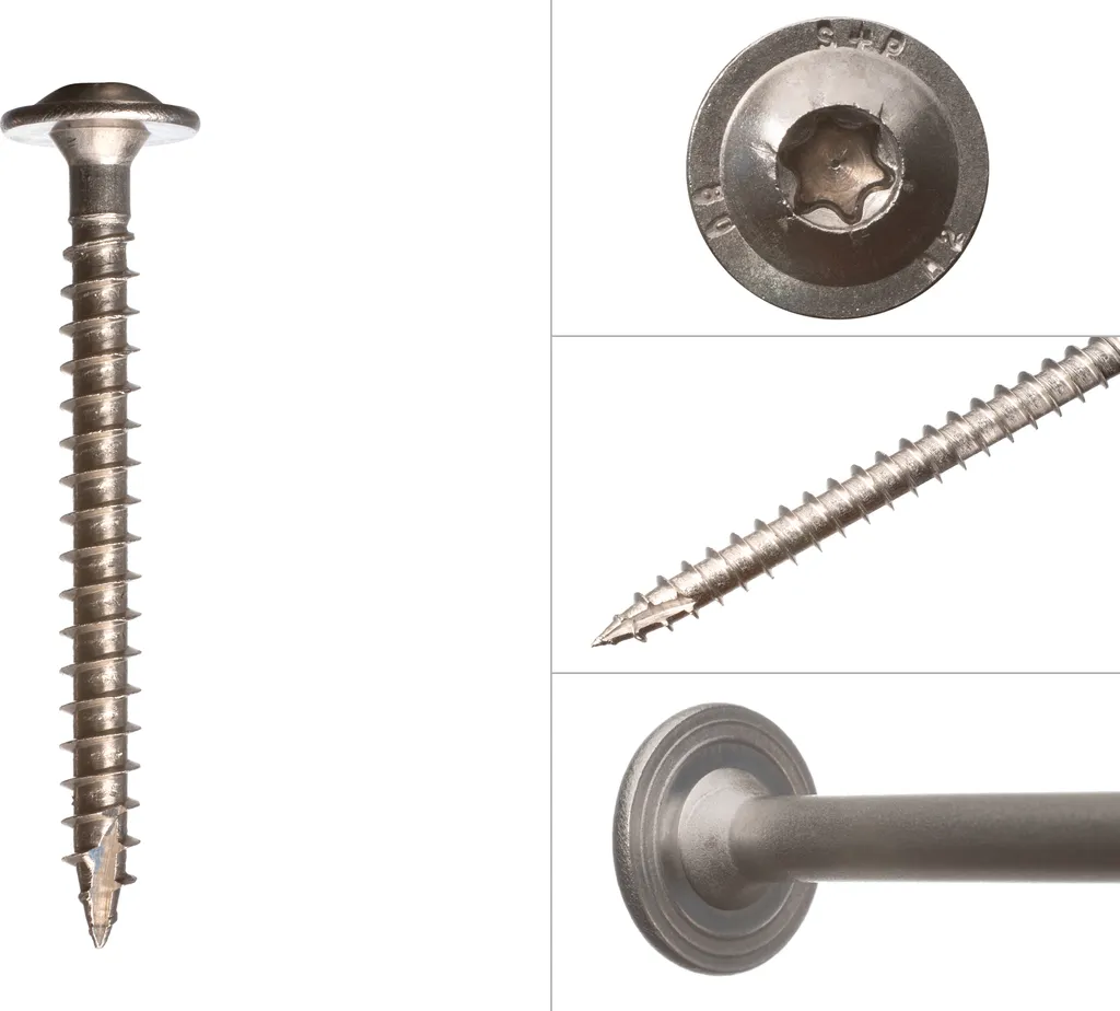 100 Viti Inox A4 8x70mm Torx 40 - Fissaggio Marino Professionale