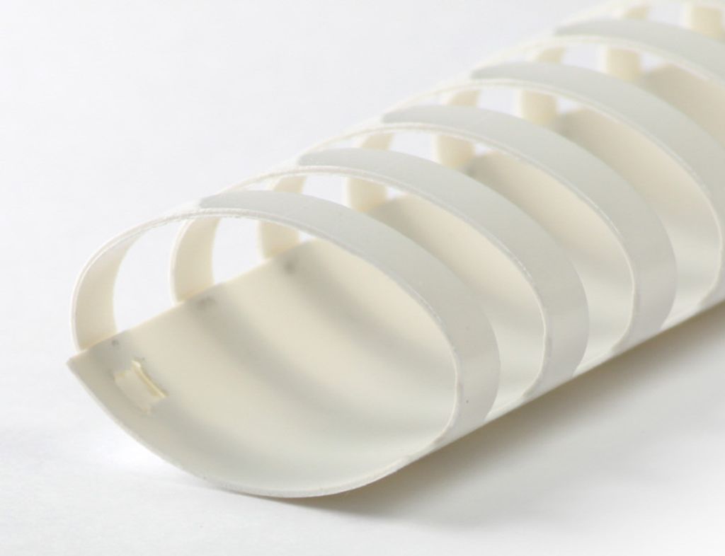 Plastikbinderücken 21 Ringe 32mm, oval weiss