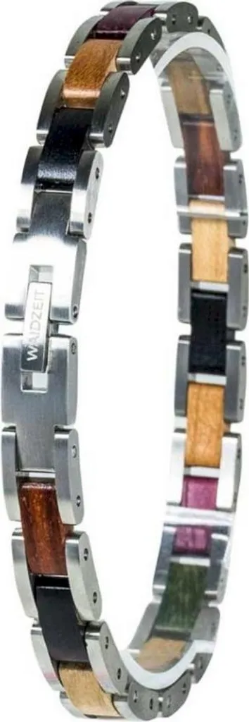Bracelet en bois pour homme Element Waidzeit EL-T03 design argenté