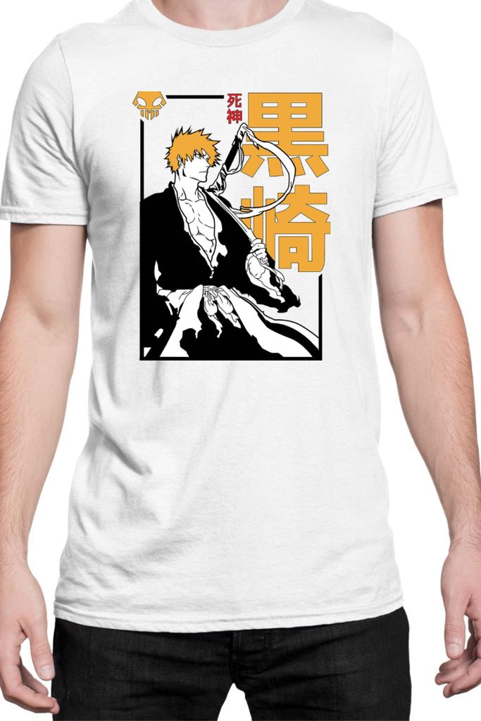 Herren T-Shirt Manga Japan Anime Comics Animation Bleach 005, Man 4XL / Weiß