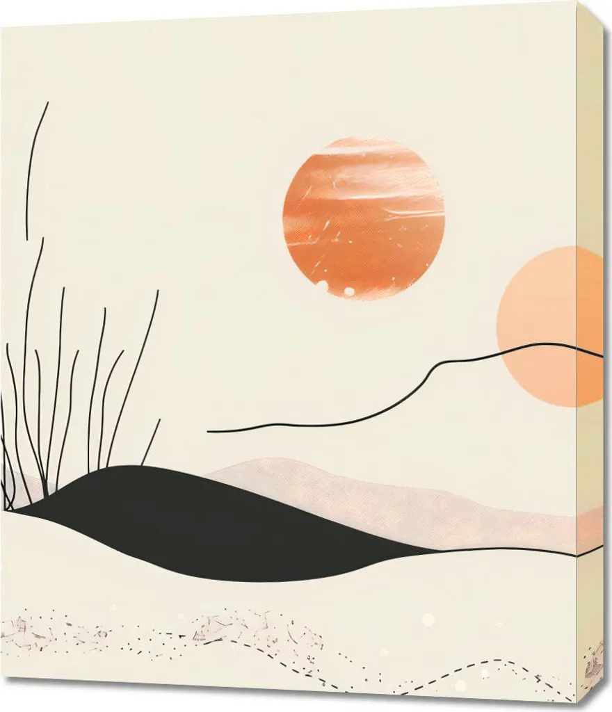 Tableau Colline Douce 60 x 70 cm - Créer une Ambiance Zen en Chambre