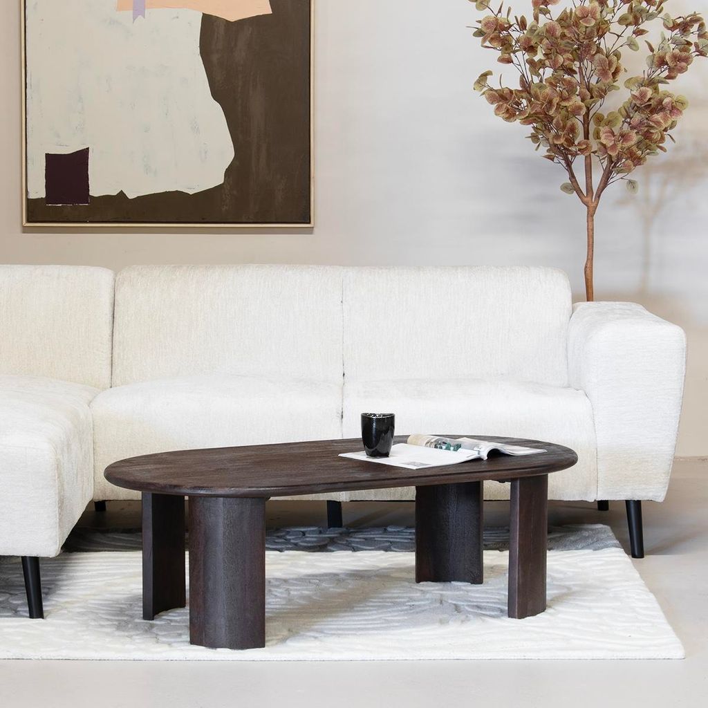 Giga Meubel Couchtisch Maikel - Oval - 120cm - Mangoholz Produktbild 