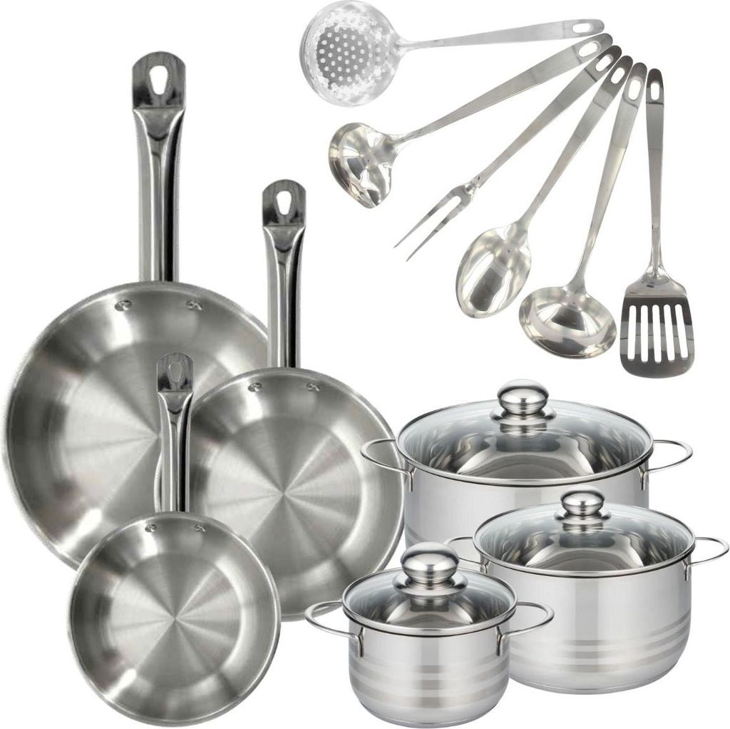 Batterie de cuisine avec 3 poêles 20/24/28 cm et 3 faitouts Image du produit 