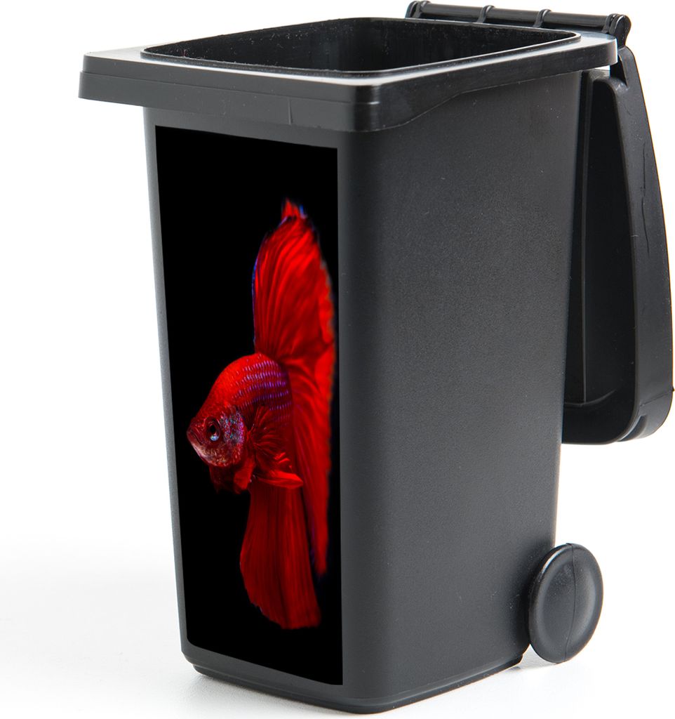 MuchoWow Mülltonnenaufkleber Fische - Tiere - Rot 38x80 cm - Behälteraufkleber - Mülleimer-Aufkleber - Container-Aufkleber
