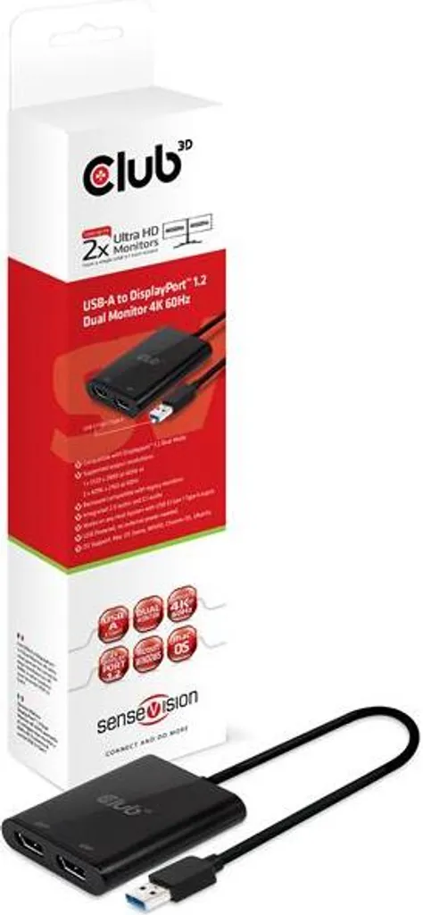 Ajoutez deux Moniteurs 4K 60Hz via USB A grâce au Club3D CSV-1477 Fiable