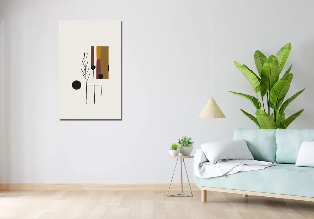 Image Branches aux lignes noires 60 x 100 cm - Tableau déco minimaliste