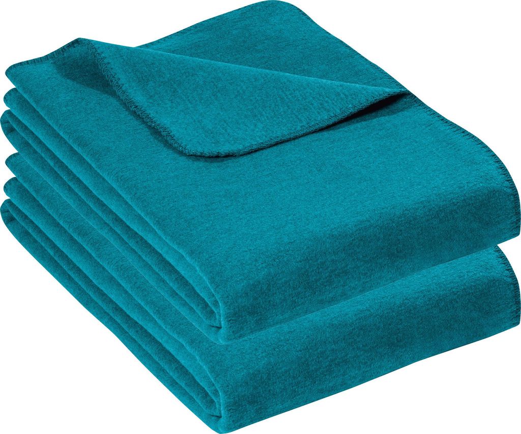 Erwin Müller Wohndecke Brescia" 2er-Pack petrol 150x200 cm"