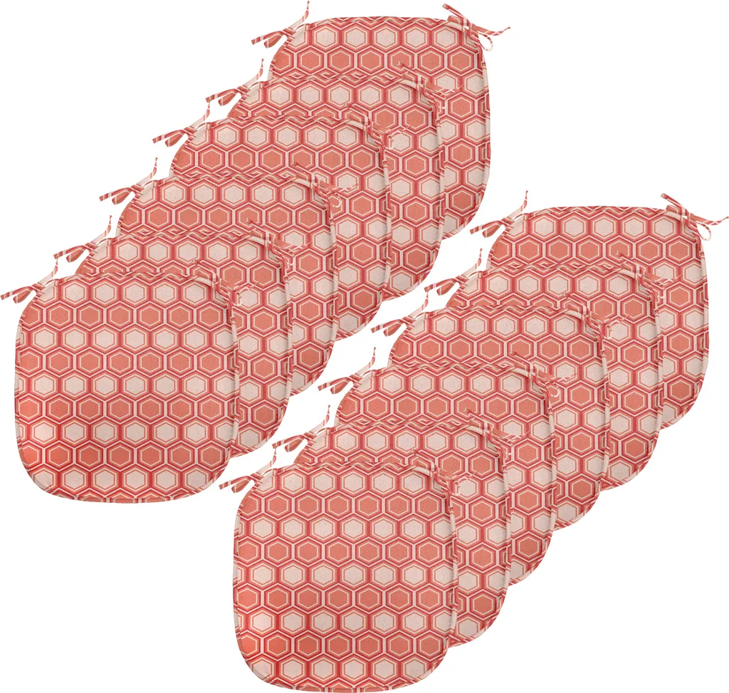 Coussin de Siège Hexagonal avec Sangles Décoratif et Imperméable Rouge