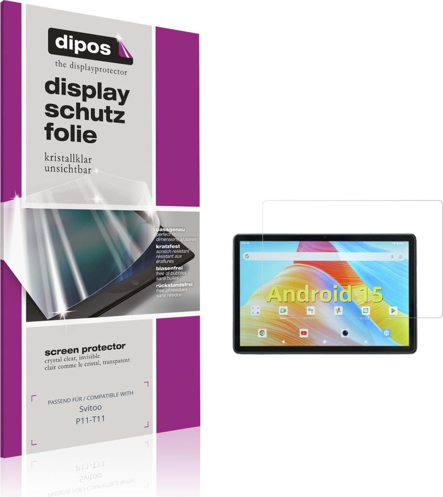 2x Schutzfolie für Svitoo P11-T11 klar Displayschutzfolie Folie Display Schutz dipos