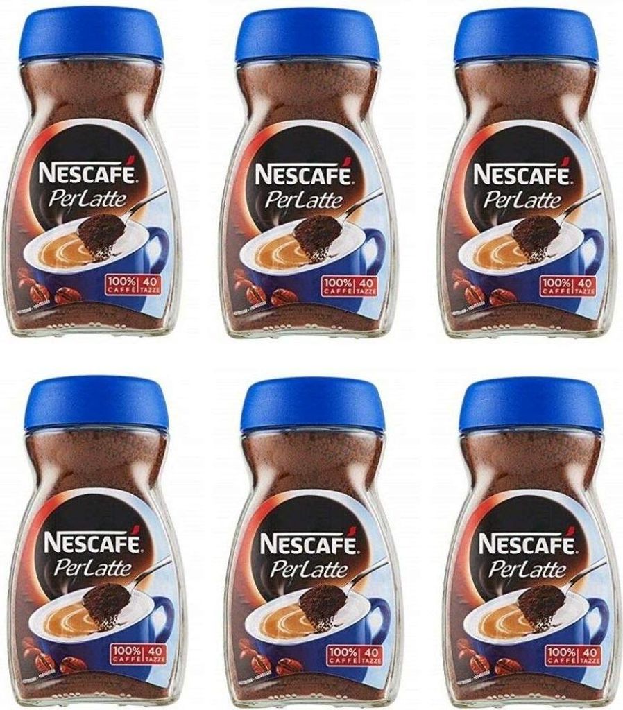 6x NESCAFE Per Latte Solubile Instant Kaffee für lösliche Milch 100 g