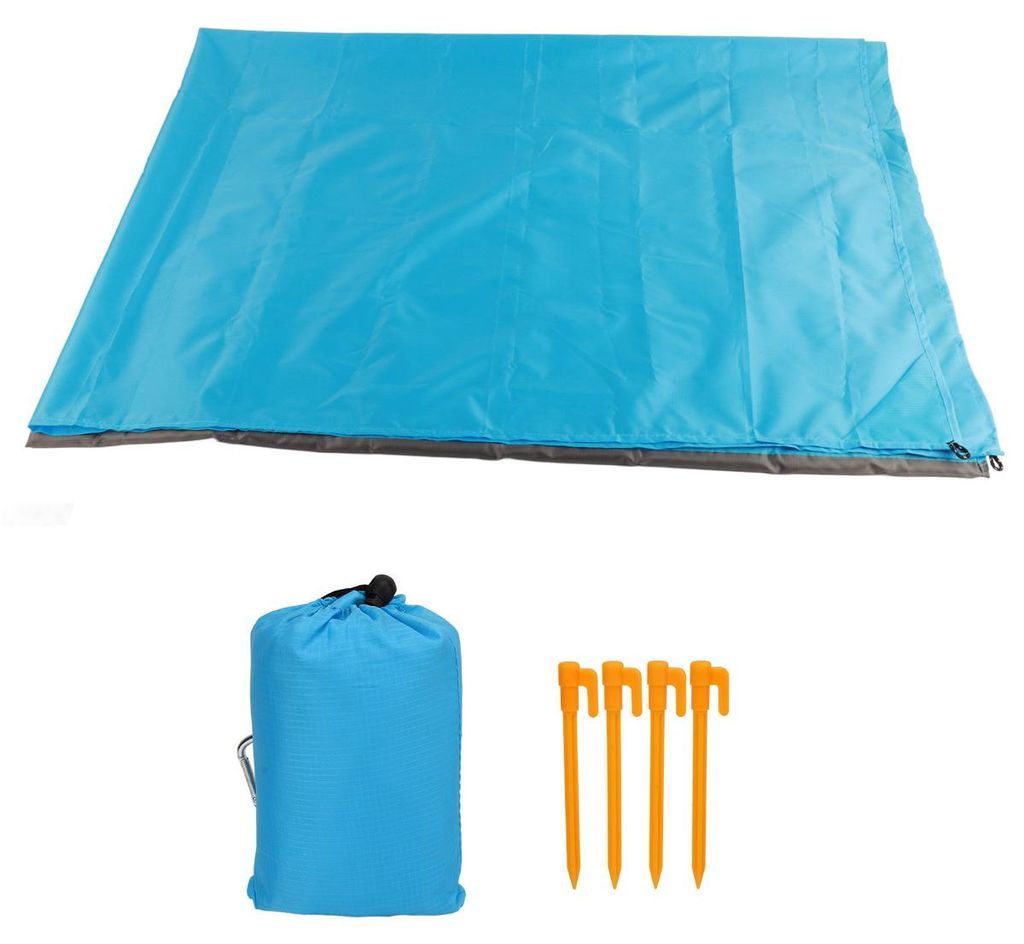 Faltbare Stranddecke, wasserdicht, feuchtigkeitsbeständig, reißfest, 210T kariertes Gewebe, Picknickdecke, Matratze für Outdoor-Camping
