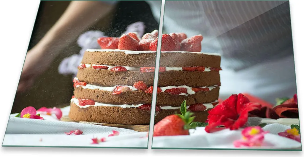 Piastre Copri Piano Cottura Vetro Temperato 80x52 Frutta Rustica 2pz