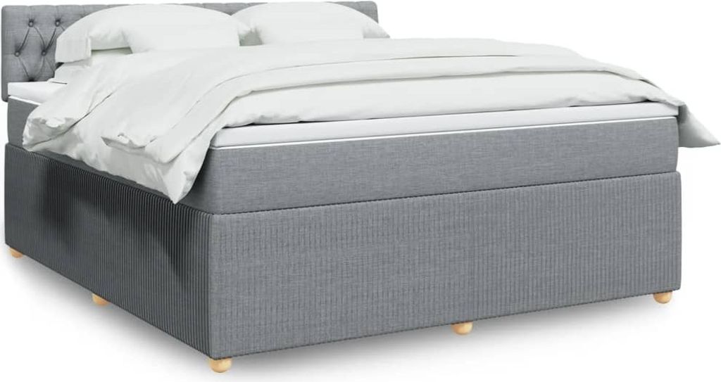 Maison Exclusive - Boxspringbett mit Matratze Hellgrau 180x200 cm Stoff