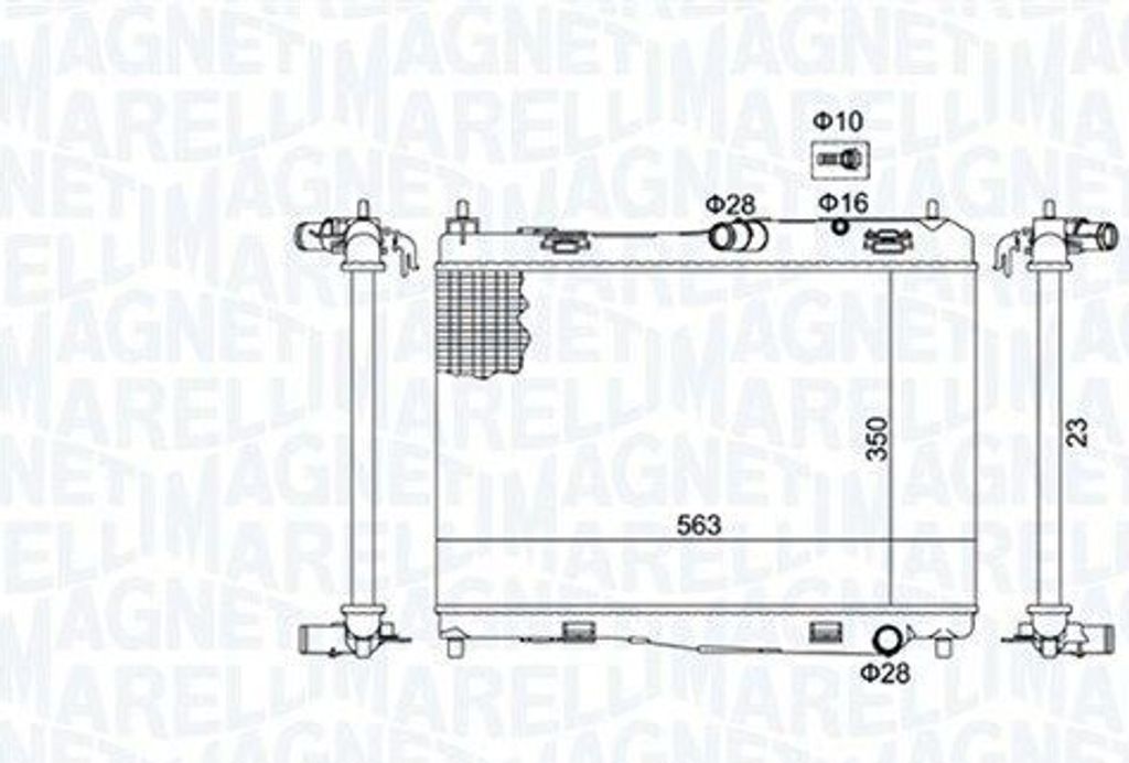 MAGNETI MARELLI 350213142100 Kühler Wasserkühler Motorkühler für FORD Fiesta Mk6 Schrägheck (JA8, JR8) B-MAX (JK) Fiesta Mk6 Kastenwagen