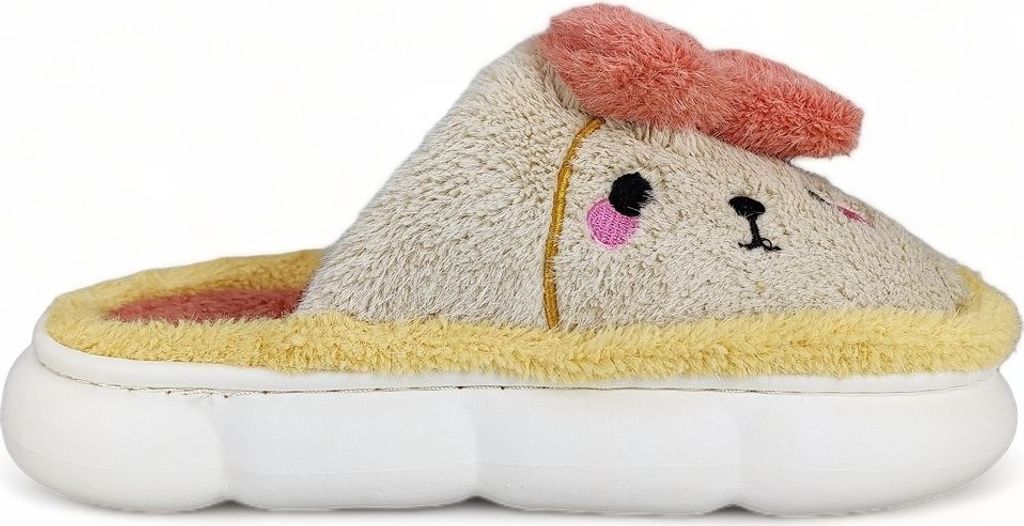 Damen Weich Hund Hausschuhe Stoff Warme Slipper Pantoffeln Kredi Rosa Gr.38/39