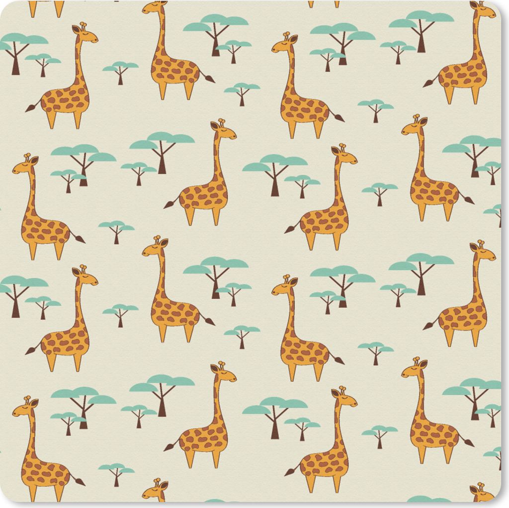 MuchoWow Mauspad Mousepad Giraffe - Tiere - Muster 30x30 cm - Mousepads - Maus Mat - Pad - Mausunterlage - Gaming