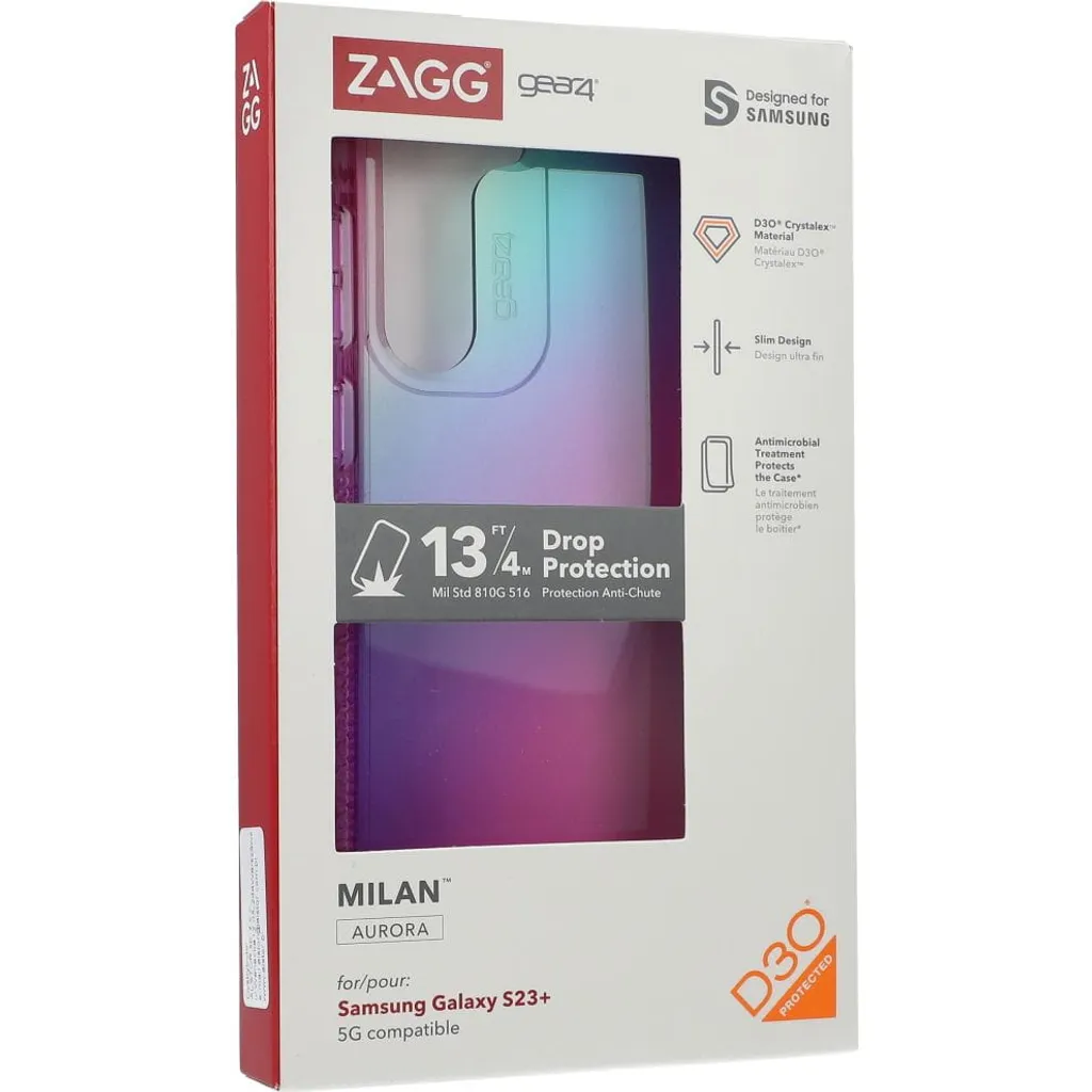 Coque D3O Galaxy S23 Plus Gear4 Milan Opal - Antichoc et Design Iridescent