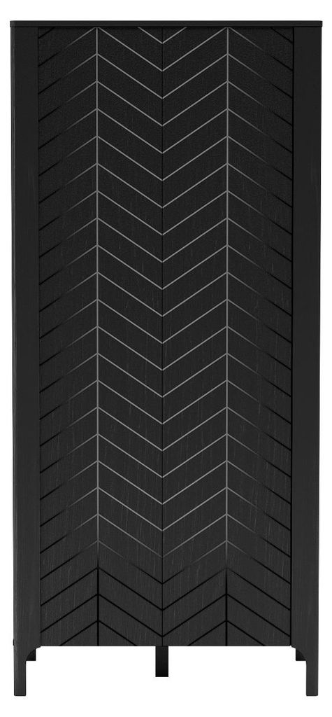 Masseno Drehtürenschrank ALICANTE 90/197/54,5 cm 2-türig Schwarz