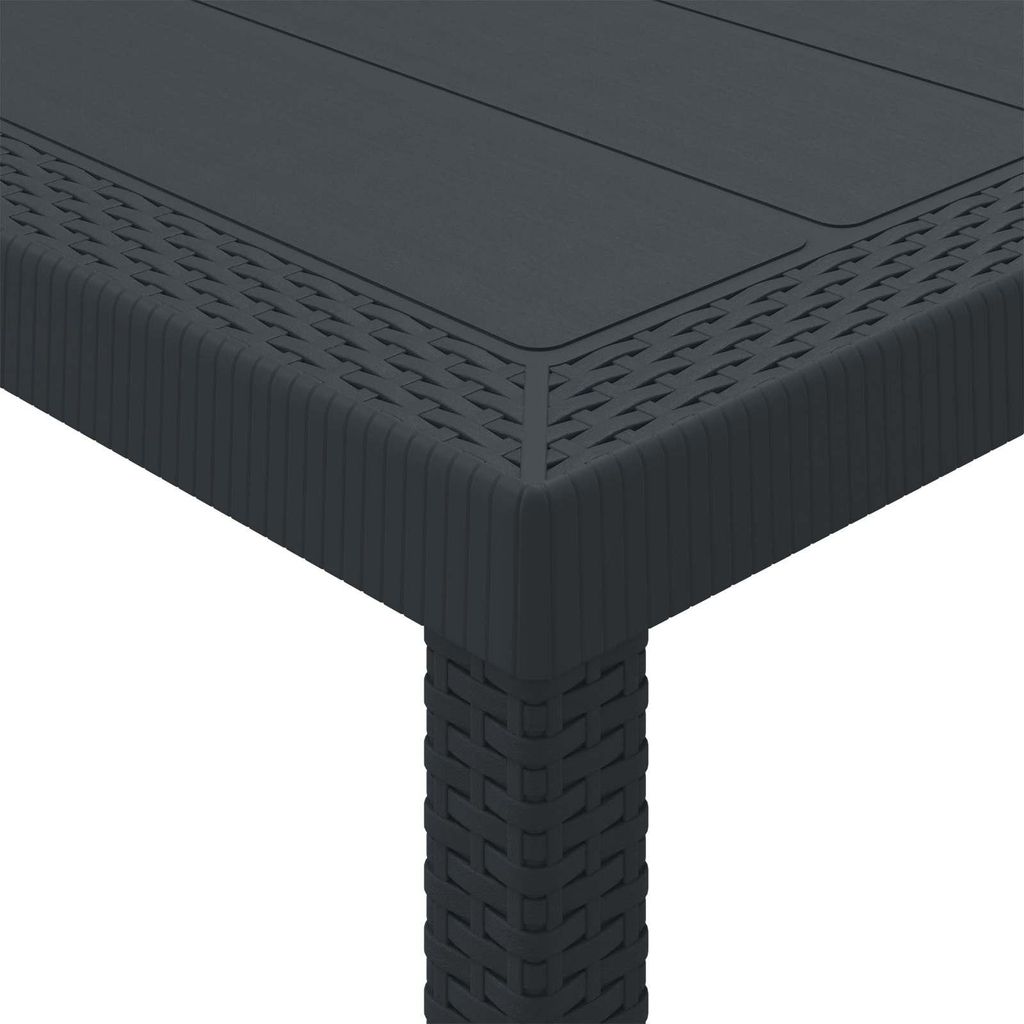 Keter Lyon Tavolo 2 In 1 Per Giardino E Terrazzo: Regolabile In Altezza, Effetto Rattan, Antitempo - 116x71 Cm - 3