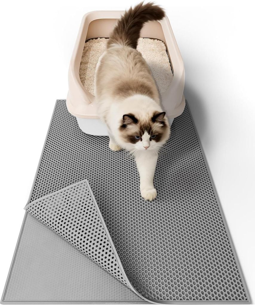 Wasserdichte Matte für das Katzenklo - Doppellagiges Design - Grau - 61 x 38 cm