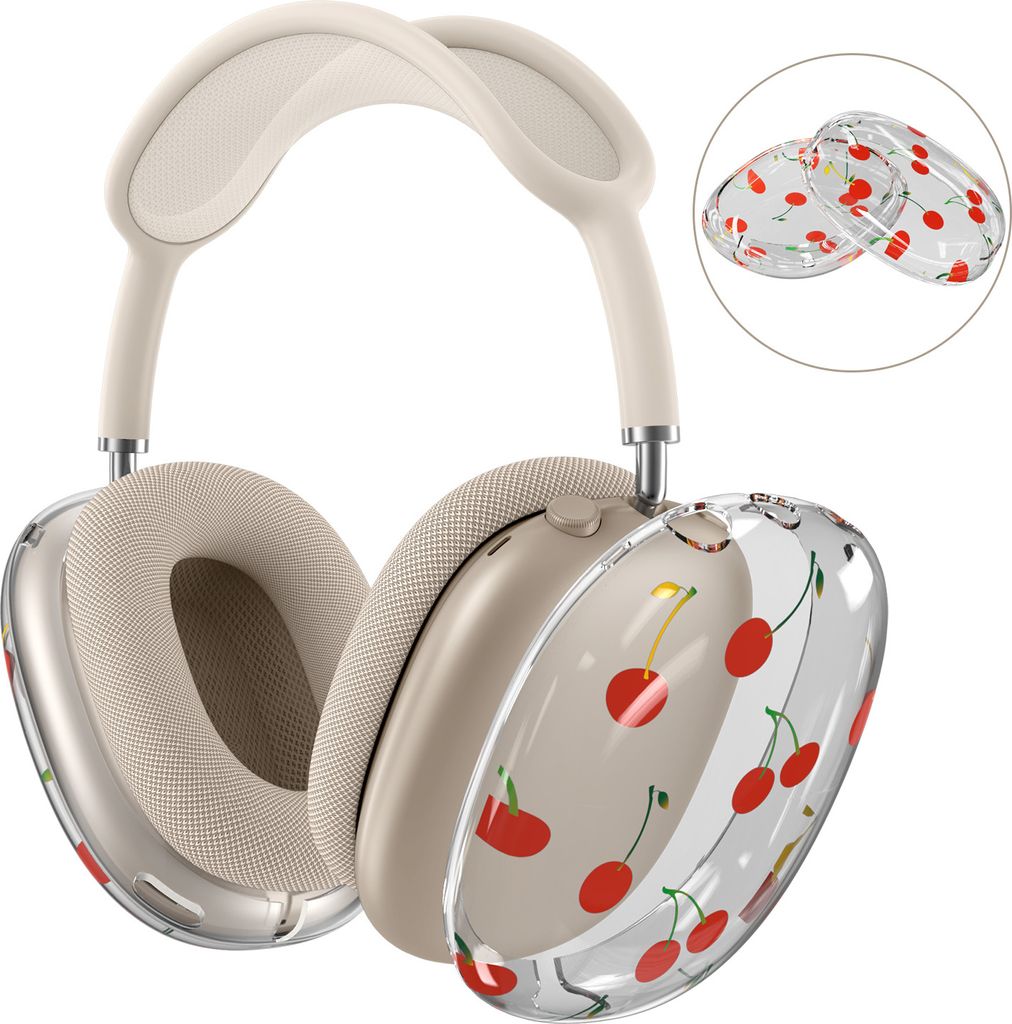 Hülle Kompatibel mit AirPods Max - Weiche TPU Ohrmuscheln Hülle – Kirsche