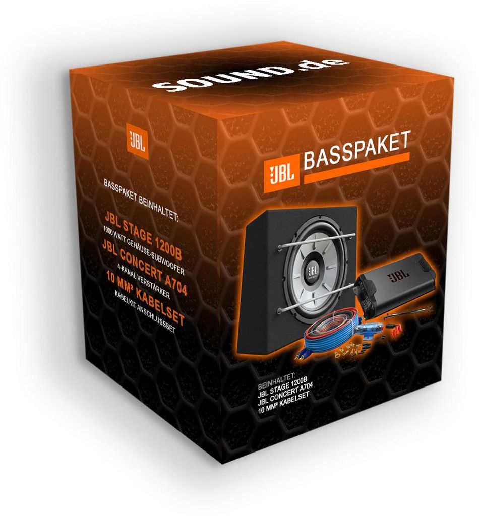 JBL Stage BassPack 1200B + A704 Endstufe + Kabelkit Produktbild 