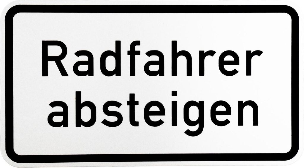 ORIGINAL Verkehrsschild Nr. 1012-32 Radfahrer absteigen nach StVO und RAL-Gütebedingungen Verkehrszeichen Schild Zusatzschild Verkehrsschilder Str...