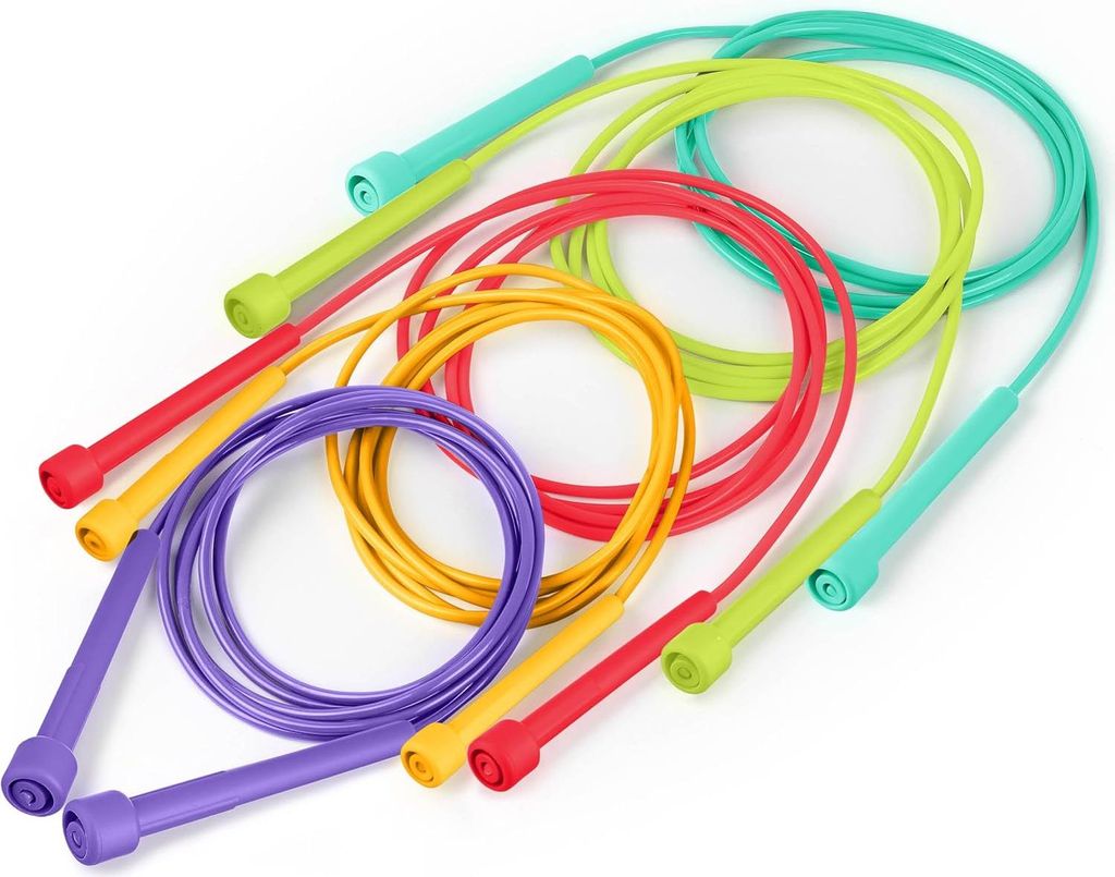 Bunte Verstellbare Springseile für Kinder Jungen und Mädchen (Pastellfarben) - Fitness Spielen Trainieren Geschenk für Aktivitäten im Freien