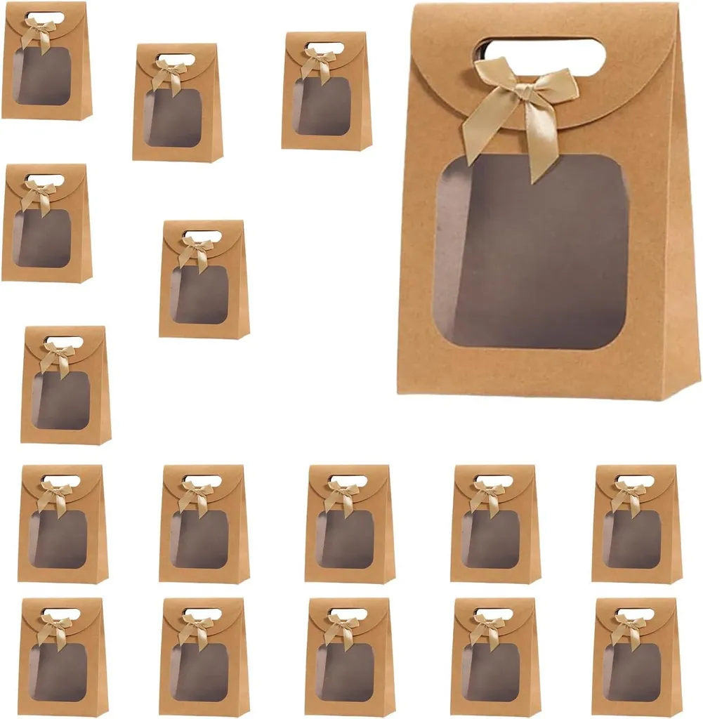Pochettes cadeaux pour anniversaire et fêtes avec fenêtre pour bonbons