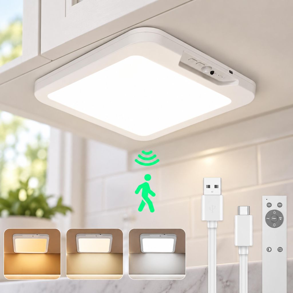 Lampe de plafond LED de 21 cm avec détecteur de mouvement, Image du produit 
