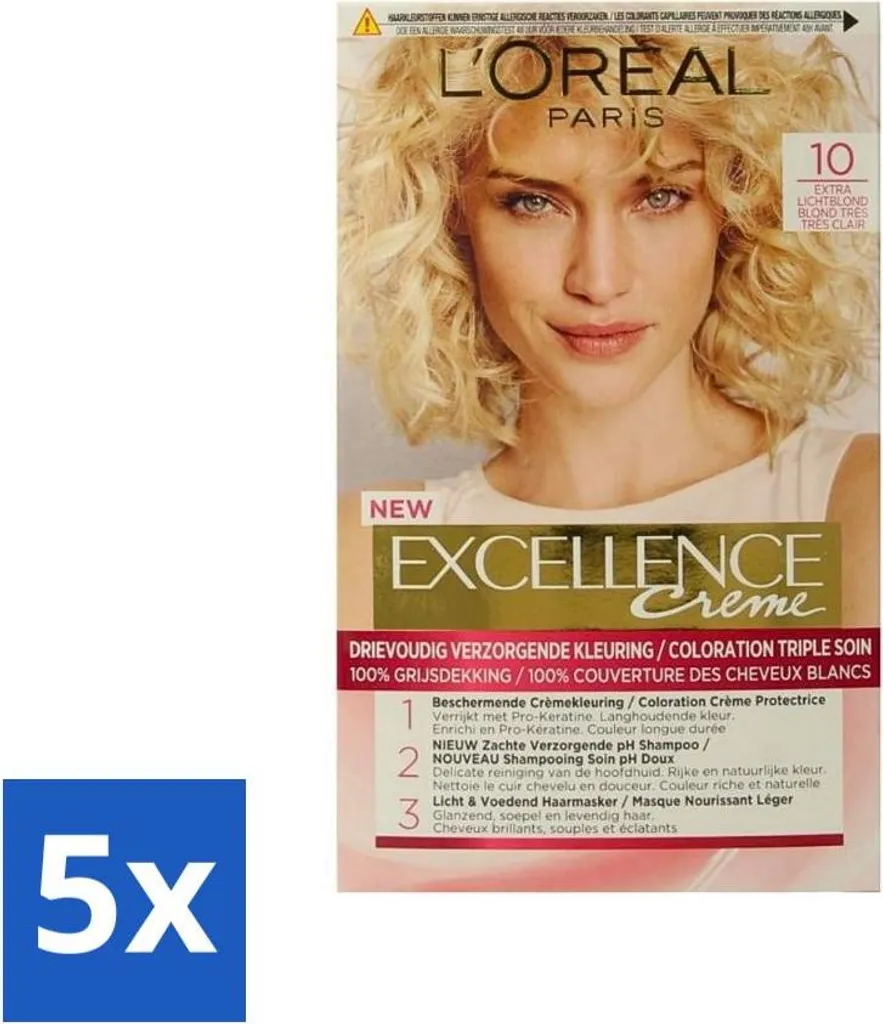 Kit Professionale L'Oréal Excellence 10 Biondo Extra Chiaro 5 unità